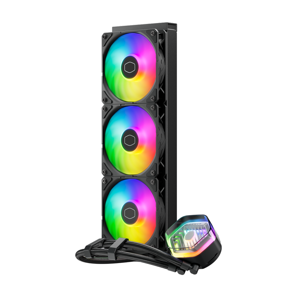 COOLER MASTER Master Liquid 360 Atmos ARGB 360mm CPU Liquid Cooler (Black) - 2