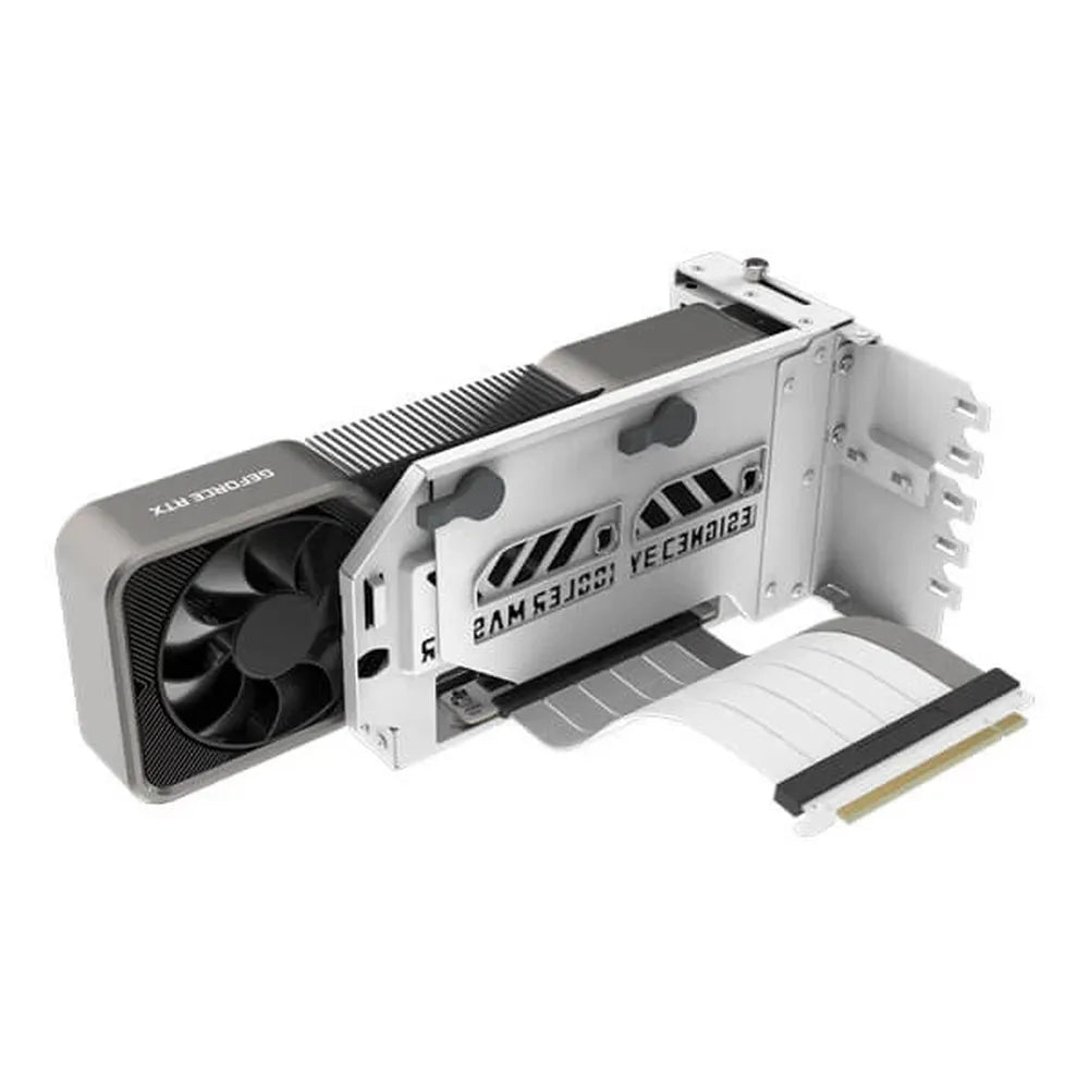 COOLER MASTER Vertical Graphics Card Holder Kit V3 - PCIe 4.0 Riser Cable For E-ATX Cabinet (White) - 2