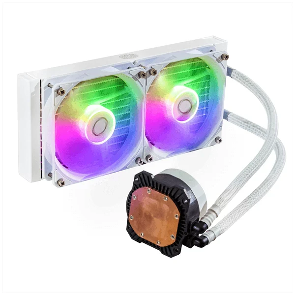 COOLER MASTER MasterLiquid ML240 Core ARGB CPU Liquid Cooler (White) - 2