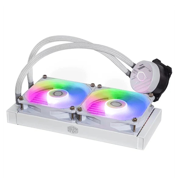 COOLER MASTER MasterLiquid ML240 Core ARGB CPU Liquid Cooler (White) - 3