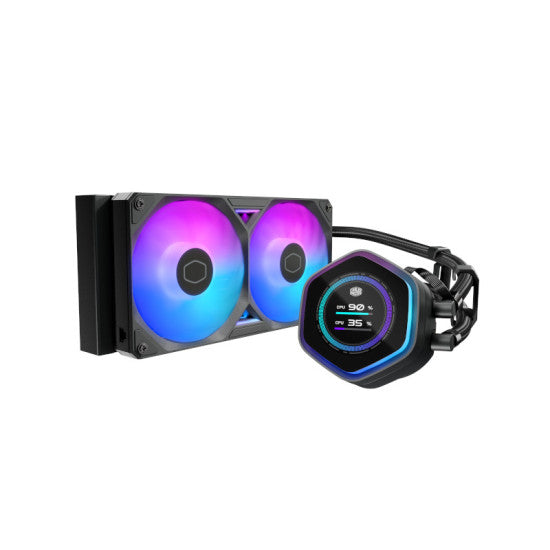 Cooler Master MasterLiquid Atmos II LCD 240mm CPU Liquid Cooler Black – TechCure India