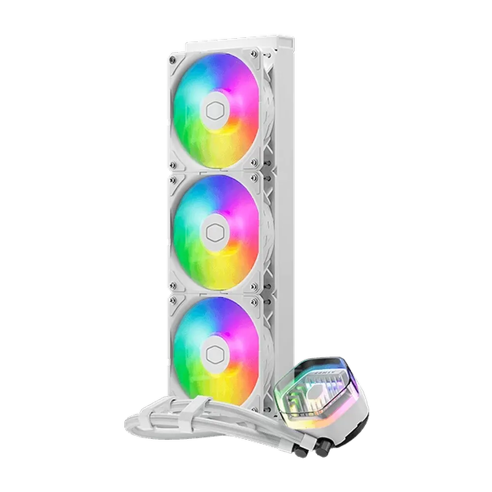 COOLER MASTER Master Liquid 360 Atmos ARGB 360mm CPU Liquid Cooler (White) – TechCure India