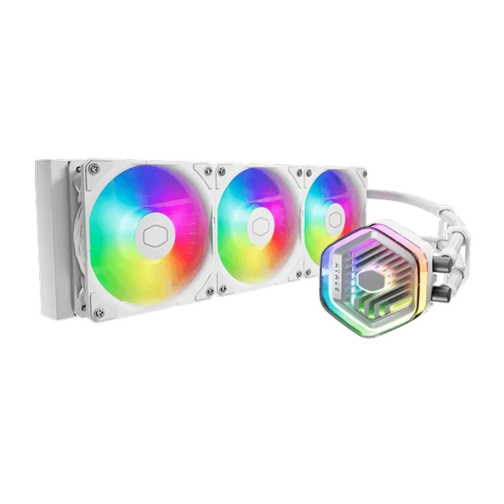 COOLER MASTER Master Liquid 360 Atmos ARGB 360mm CPU Liquid Cooler (White) – TechCure India