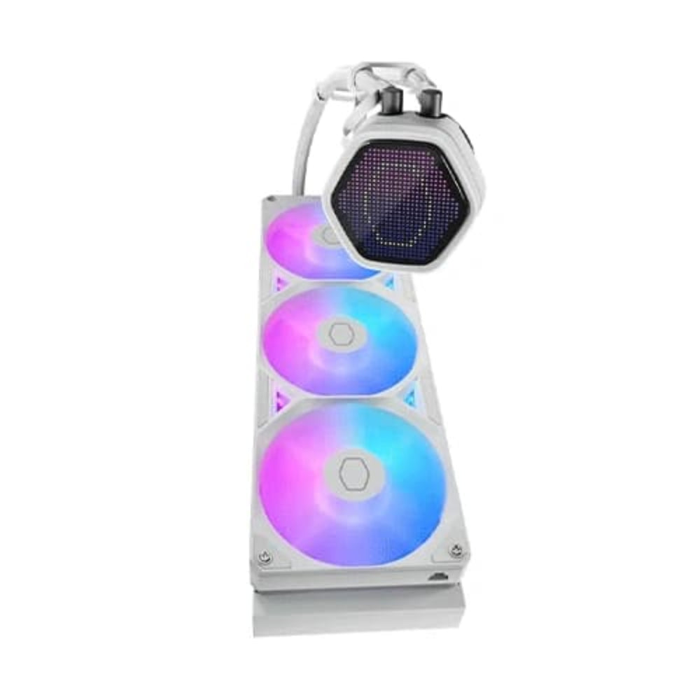 COOLER MASTER MasterLiquid Atmos II Pixel LED 360mm ARGB CPU Liquid Cooler ( White ) - 2