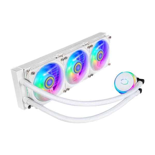 COOLER MASTER MasterLiquid PL360 Flux Edition ARGB 360mm CPU Liquid Cooler (White) - 3