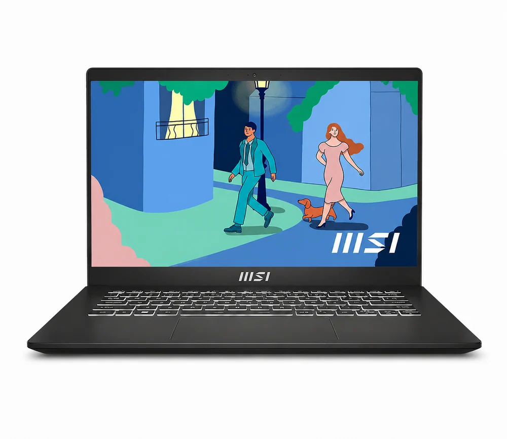 MSI Modern 14 C7M-101IN 14 Inch FHD Laptop, AMD Ryzen 7 7730U, 16GB RAM, 512GB SSD, Windows 11 Home, Microsoft Office 2024, Black – TechCure India