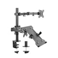 Monitor Stand With Laptop Holder – Monitor Arm With Laptop Tray Arm (for 13–32″ Monitors and 10–17″ Laptops – 8 kg capacity Per Arm — image 1