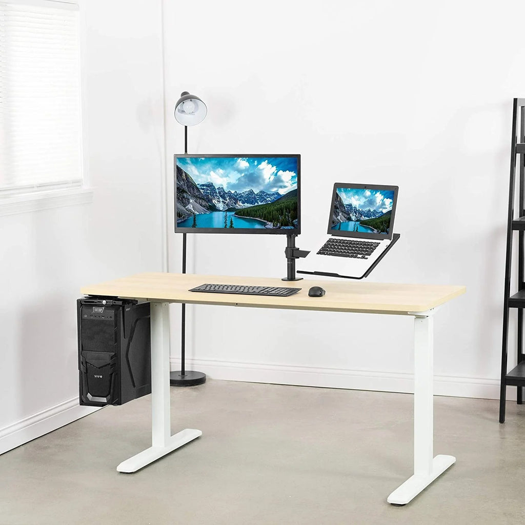 Monitor Stand With Laptop Holder – Monitor Arm With Laptop Tray Arm (for 13–32″ Monitors and 10–17″ Laptops – 8 kg capacity Per Arm — image 3