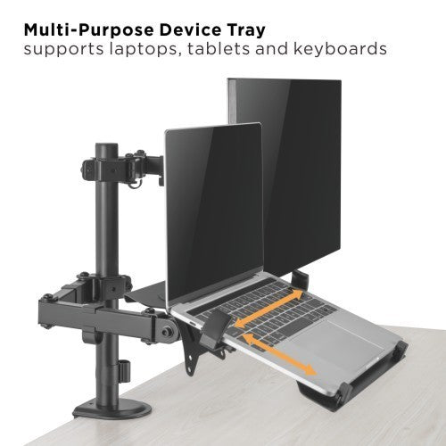 Monitor Stand With Laptop Holder – Monitor Arm With Laptop Tray Arm (for 13–32″ Monitors and 10–17″ Laptops – 8 kg capacity Per Arm — image 4