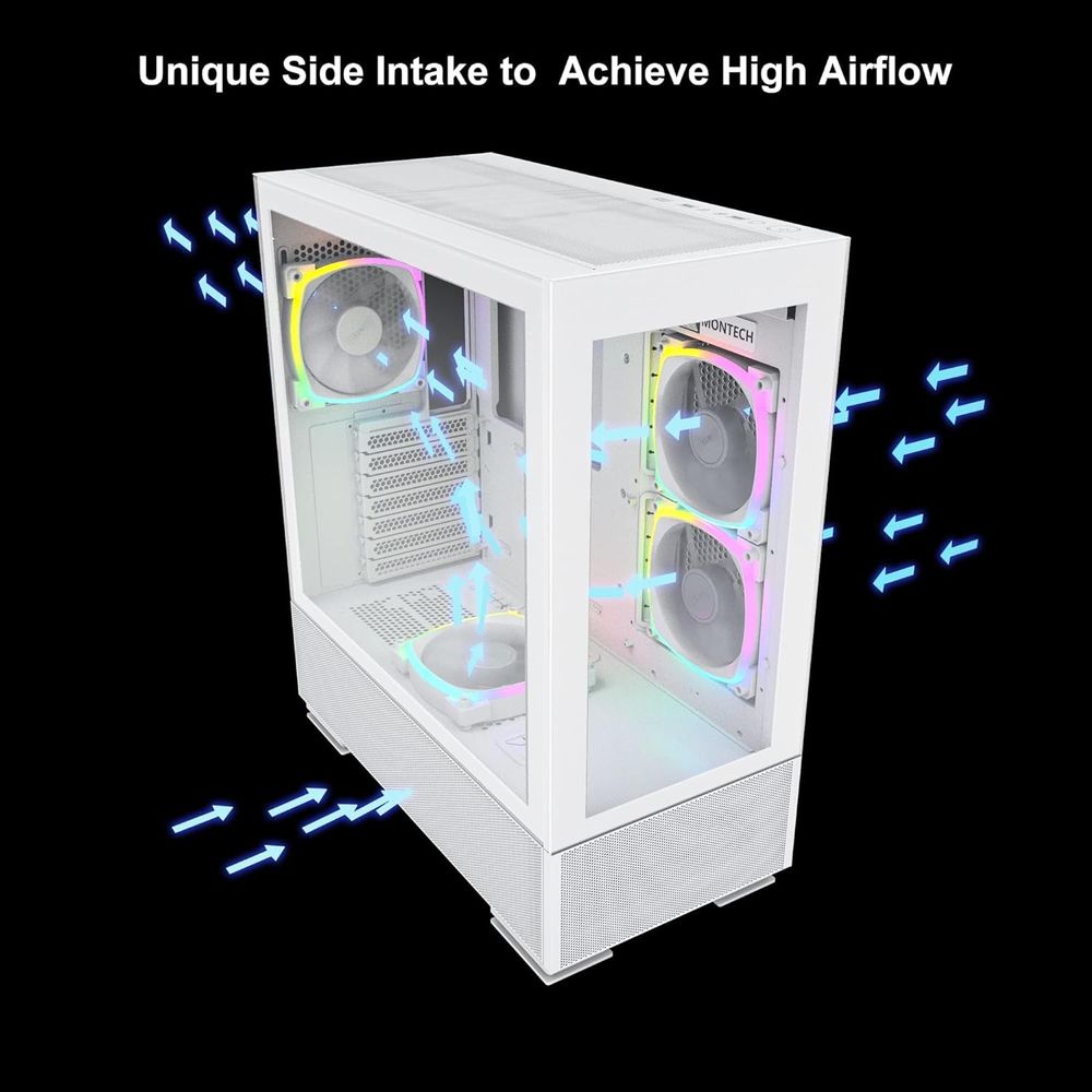 MONTECH Sky Two ARGB ATX Mid Tower Cabinet (White) – photo 2 – TechCure India