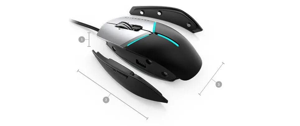 DELL Alienware AW959 Elite Wired Ambidextrous RGB Gaming Mouse ( 1200DPI / 11 Macro Buttons ) ( Black ) - 3