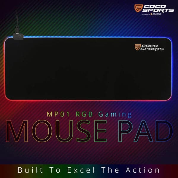 COCONUT MP01 RGB Large Extended Black Mousepad - 2
