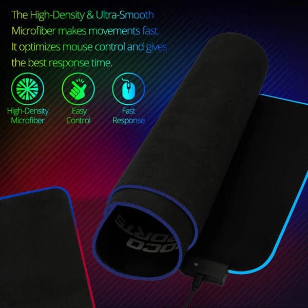 COCONUT MP01 RGB Large Extended Black Mousepad - 5