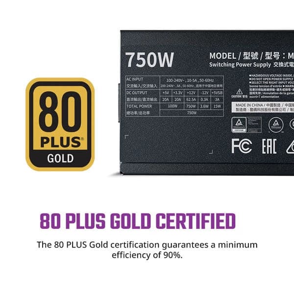COOLER MASTER MWE 750 V2 80 Plus Gold Fully Modular Power Supply (750W) - 6