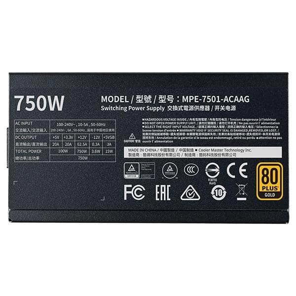 COOLER MASTER MWE 750 V2 80 Plus Gold Fully Modular Power Supply (750W) - 5