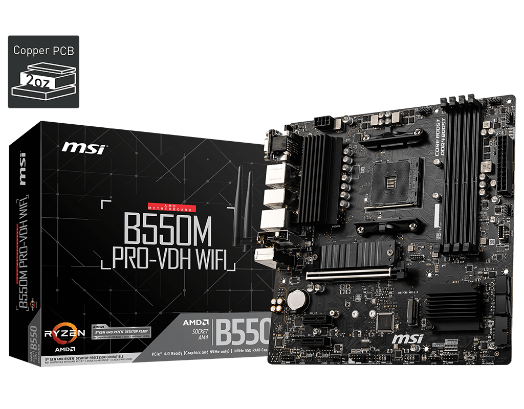 MSI B550M PRO VDH WIFI AMD AM4 MOTHERBOARD – TechCure India