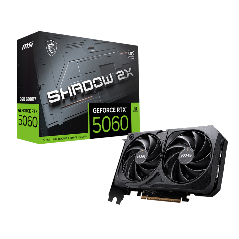 MSI GeForce RTX 5060 Shadow 2X OC 8GB Nvidia Graphic Card – TechCure India