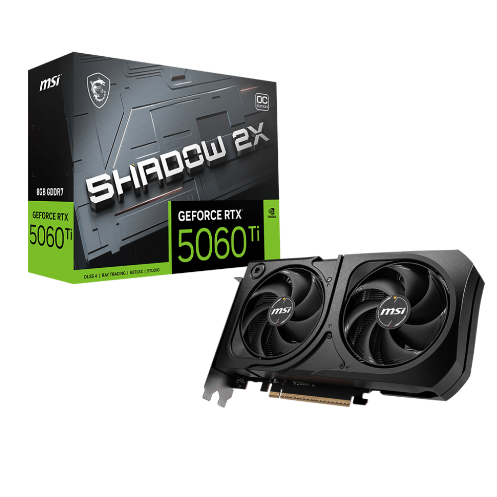 MSI GeForce RTX 5060 Ti Shadow 2X OC Plus 8GB Nvidia Graphic Card – TechCure India