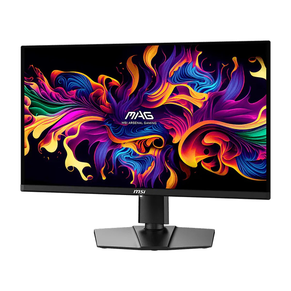 MAG 271QPX QD-OLED E2 - rear view of MSI MAG 271QPX QD-OLED E2 monitor on stand