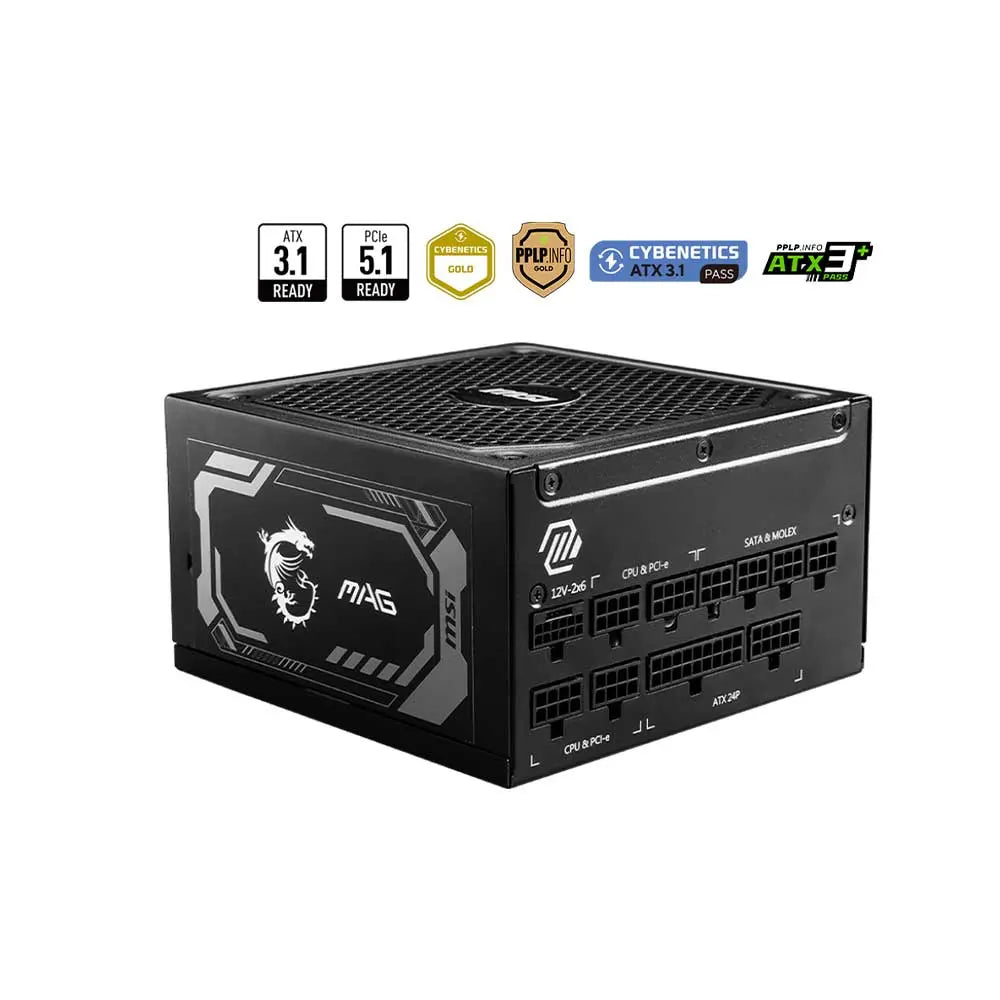 MSI MAG A1000GL 1000 Watt PCIe5 ATX 3.1 Power Supply – TechCure India