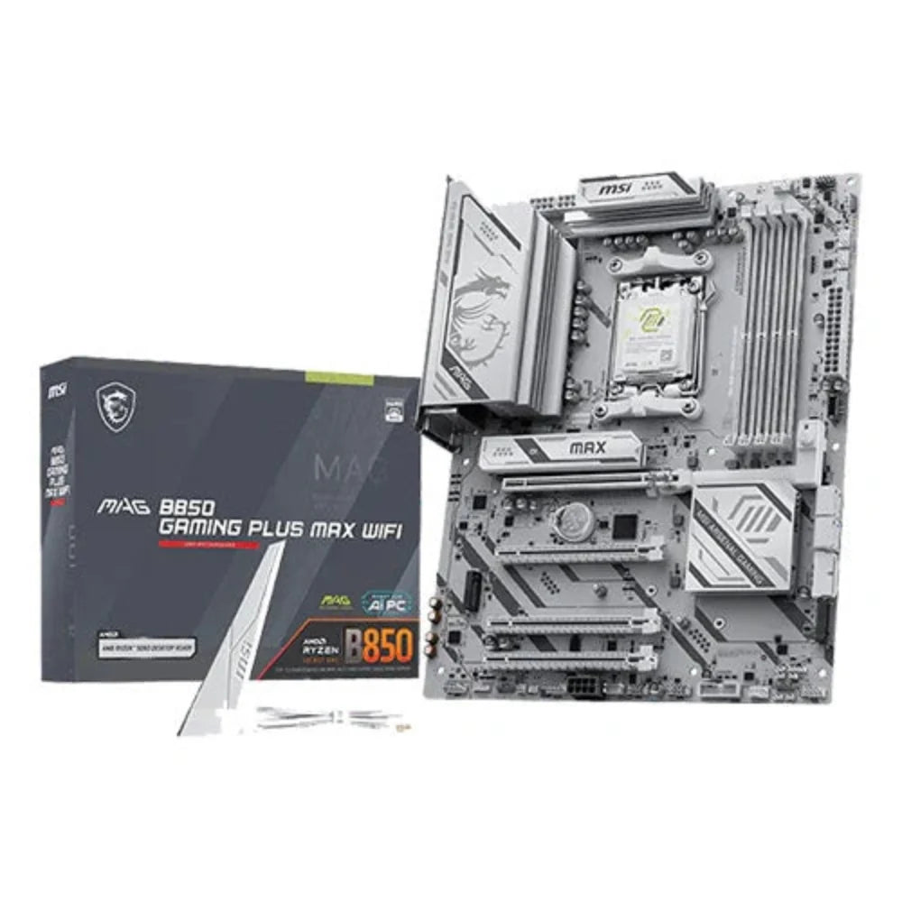 MSI MAG B850 Gaming Plus Max Wifi7 DDR5 White AMD Motherboard – TechCure India