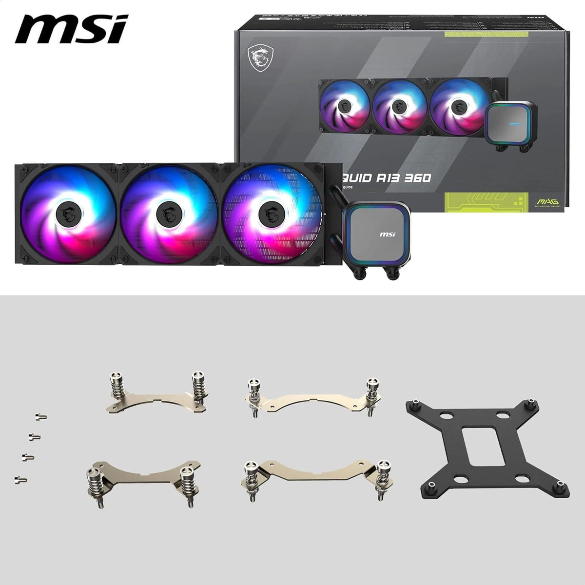 MSI MAG CORELIQUID A13 360 AIO CPU LIQUID COOLER - BLACK – TechCure India
