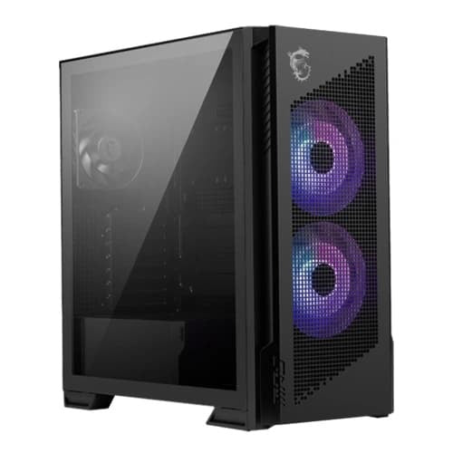 MSI MPG Velox 300R Airflow PZ Black Mid Tower Gaming Cabinet E-ATX Support, with Type-C, 3 Fans 2 ARGB & 1 Non-ARGB, Upto 360mm Radiator Support – TechCure India
