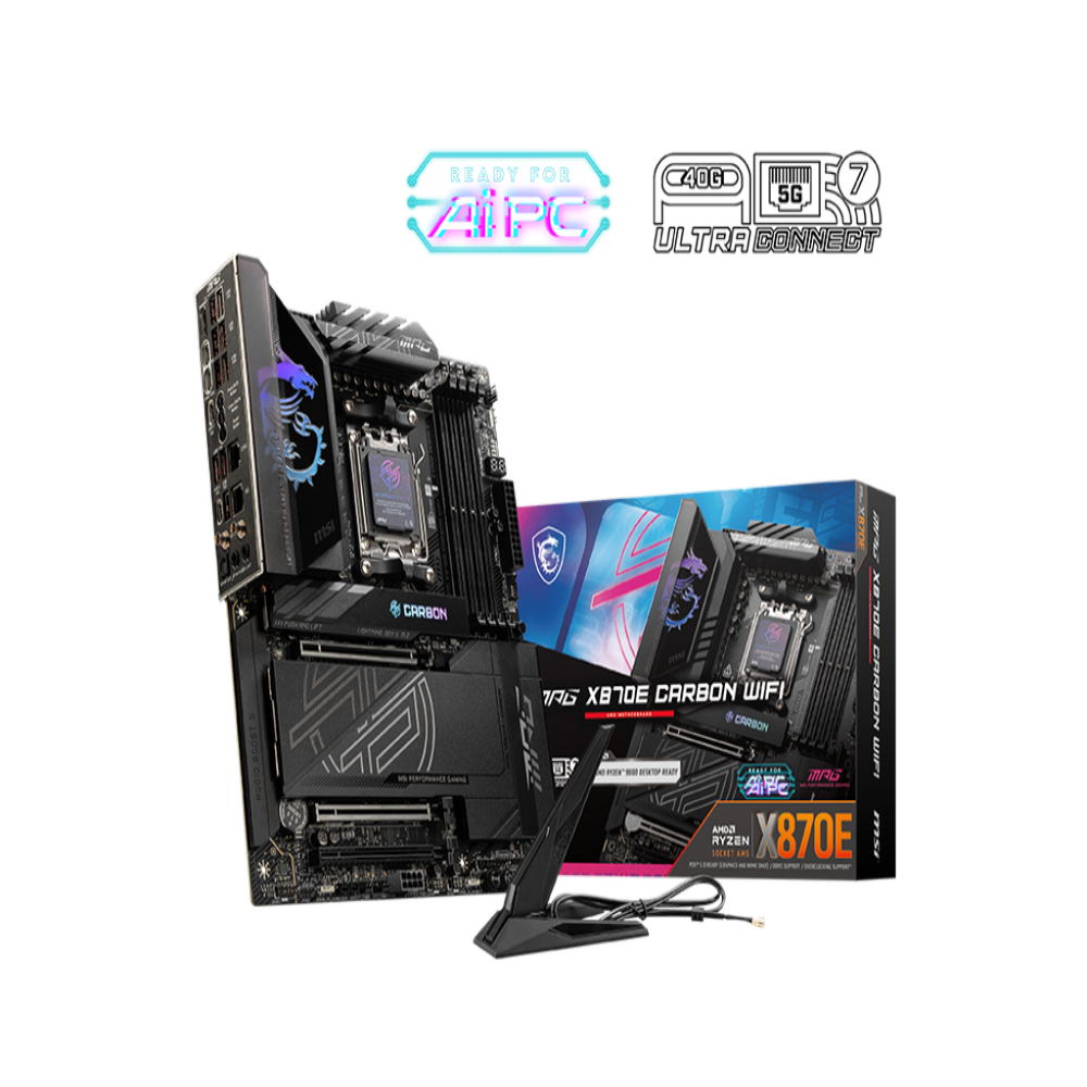 MSI MPG X870E Carbon Wifi DDR5 AMD Motherboard – TechCure India