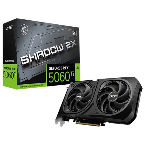 MSI RTX 5060 Ti Shadow 2X OC Plus 16GB GDDR7 Graphics Card – Model G506T-16S2CP – TechCure India