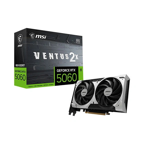 MSI RTX 5060 Ventus 2X OC V1 8GB GDDR7 Graphics Card – Model G5060-8V2CV1 – TechCure India