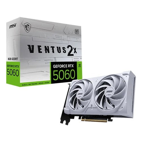 MSI RTX 5060 Ventus 2X OC White 8GB GDDR7 Dual Fan Graphics Card – TechCure India