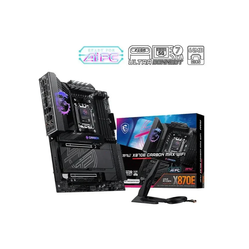 MSI X870E MPG CARBON MAX WIFI AMD Motherboard AM5 DDR5 ATX WiFi 7 – TechCure India