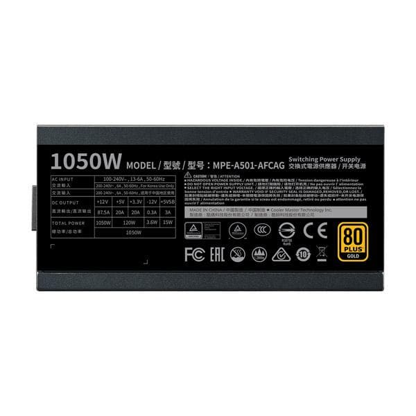 COOLER MASTER MWE 1050 V2 80 Plus Gold Fully Modular Power Supply (1050 W) - 5