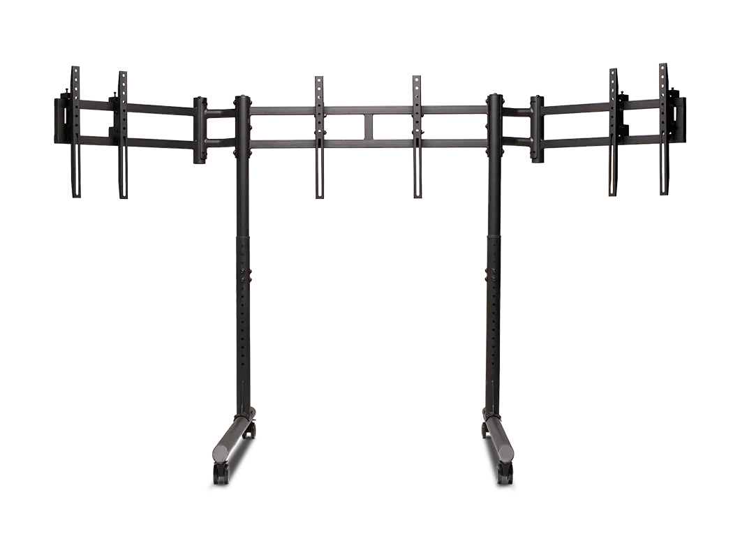 NLR Round Tube Freestanding Triple Monitor Stand – photo 2 – TechCure India