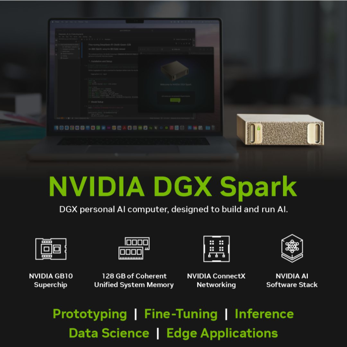 NVIDIA DGX Spark Personal AI Supercomputer | 128GB RAM Unified Memory, 4TB SSD | Grace Blackwell GB10 – TechCure India