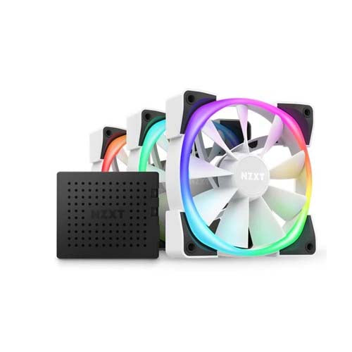 NZXT Aer RGB 2 120mm Triple Starter Pack of Chassis Fans in White with Fan Controller HF-2812C-TW – TechCure India