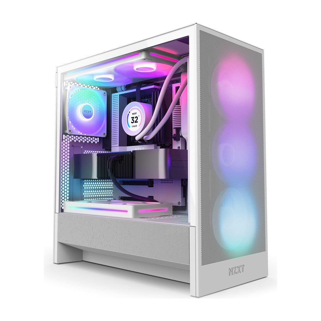 NZXT H5 Flow RGB 2024 E-ATX Mid Tower Cabinet White (CC-H52FW-R1) – TechCure India