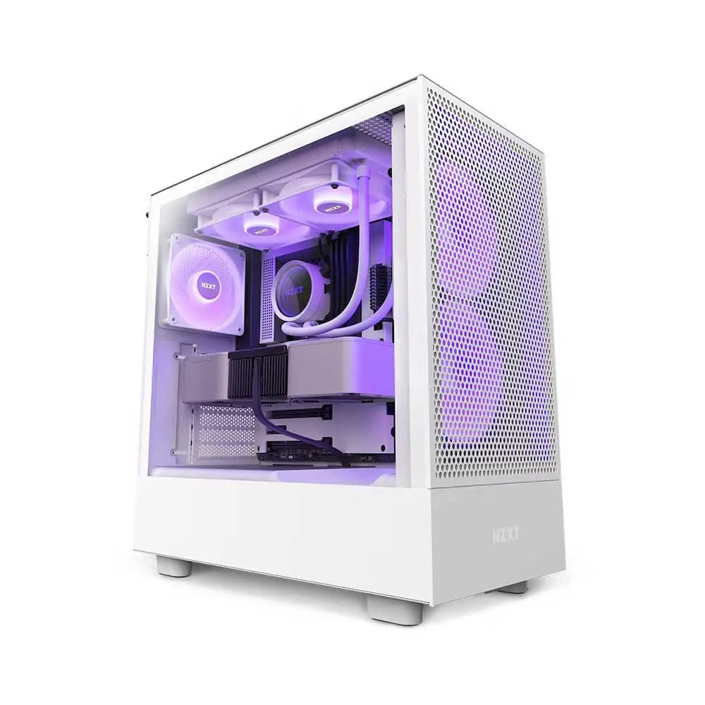 Nzxt H5 Flow Rgb Atx Mid Tower Cabinet (White) (CC-H51FW-R1) – TechCure India