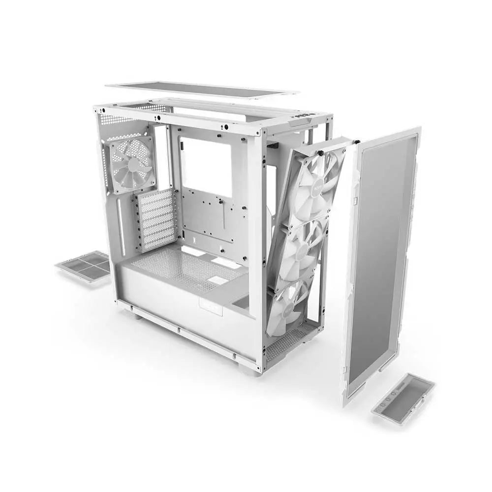 Nzxt H7 Flow Rgb Atx Mid Tower Cabinet (Matte White) (CM-H71FW-R1) – TechCure India
