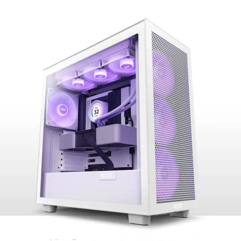 NZXT H7 Flow RGB ATX Mid Tower Cabinet ( White ) – TechCure India