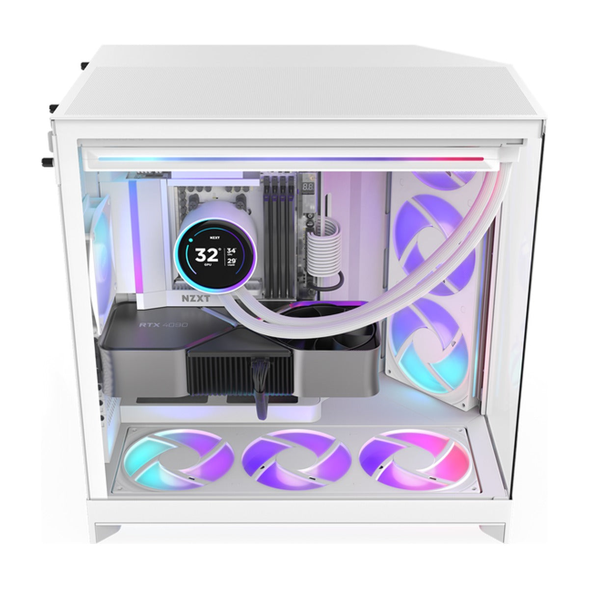 NZXT H9 Flow RGB ATX Mid Tower Cabinet White (CM-H92FW-R1) – photo 4 – TechCure India