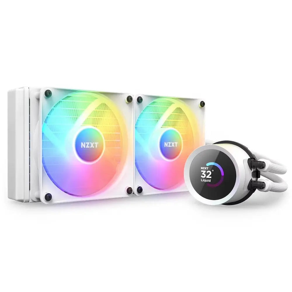 Nzxt Kraken 240 Rgb 240mm Aio Liquid Cooler With Lcd Display (Matte White) (RL-KR240-W1) – TechCure India