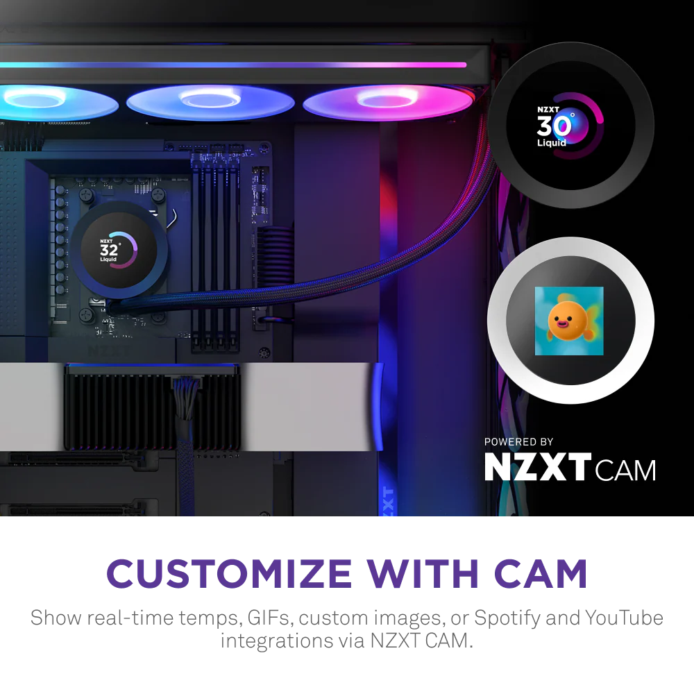 NZXT Kraken Plus 360 RGB 360mm AIO Liquid Cooler With 1.54″ LCD Black (RL-KR360-B2) – TechCure India