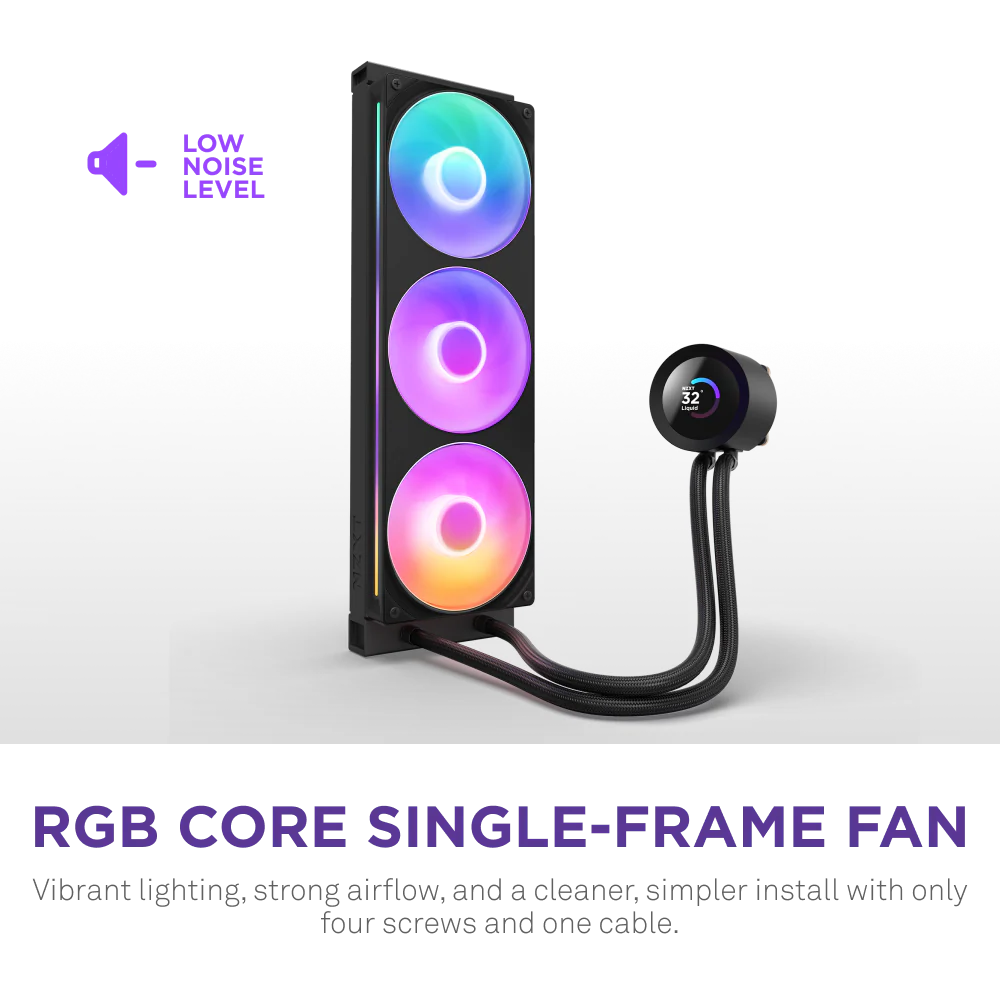 NZXT Kraken Plus 360 RGB 360mm AIO Liquid Cooler With 1.54″ LCD Black (RL-KR360-B2) – TechCure India