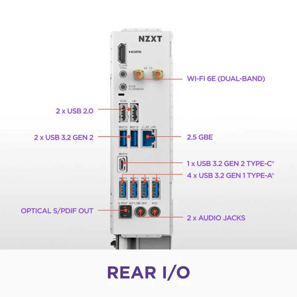 NZXT N7 B850 AM5 ATX Gaming WiFi Motherboard White (N7-B85XT-W1) – TechCure India