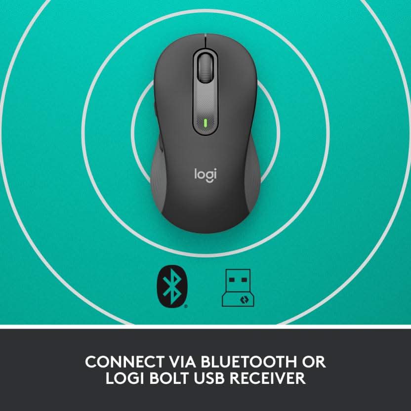 LOGITECH SIGNATURE M650 L FULL SIZE WIRELESS MOUSE GRAPHITE – TechCure India