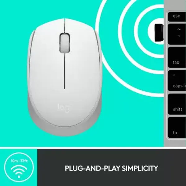 LOGITECH M171 Wireless Ambidextrous Gaming Mouse ( 1000DPI / 3 Macro Buttons ) ( Off-White ) - 2
