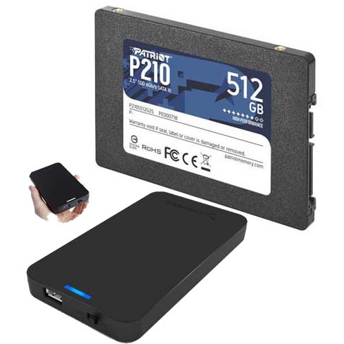 Patriot P210 512GB 2.5 inch SSD with SABRENT 2.5 Inch SATA to USB 3.0 Enclosure – TechCure India