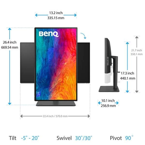 BENQ PD2506Q 25 Inch 2K QHD 60Hz IPS Panel 100% SRGB 5MS AMD Freesync Gaming Monitor – TechCure India