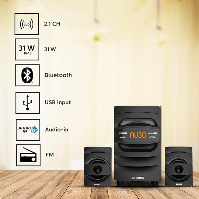 Philips Audio MMS2625B 2.1 Multimedia Speakers – TechCure India